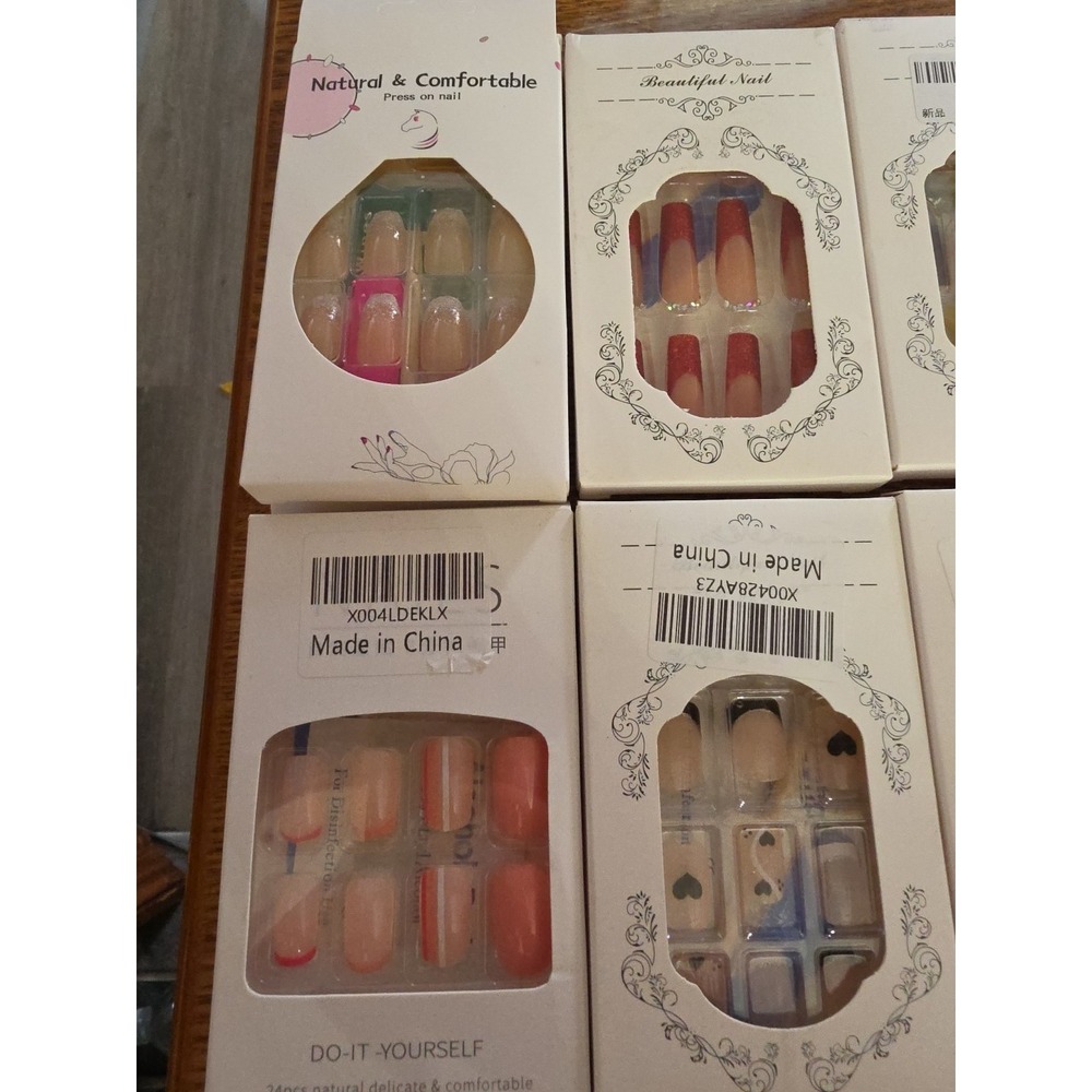 14 Pair Bundle Press On Nails, with Nail Art, New/Unopened - Picture 2 of 5